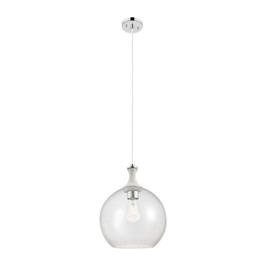 Innovations Astor 1Lt 12" Cord Mini Pendant, PN/WhiteSD - 415-1PR-PN-G124-12