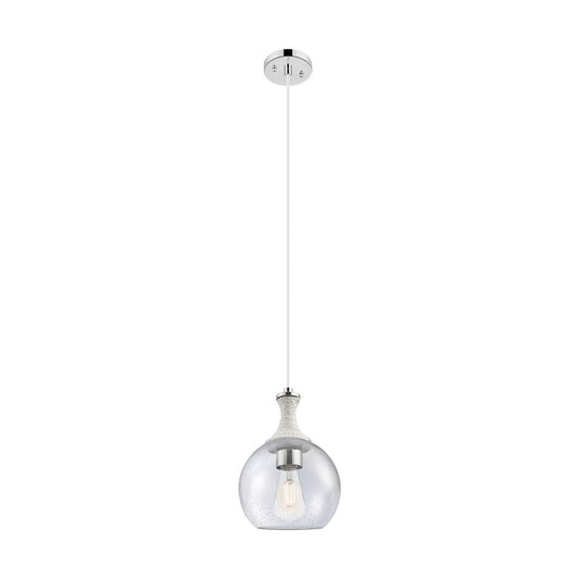 Innovations Astor 1Lt 8" Cord Mini Pendant, PN/WhiteSD - 415-1PR-PN-G124-8
