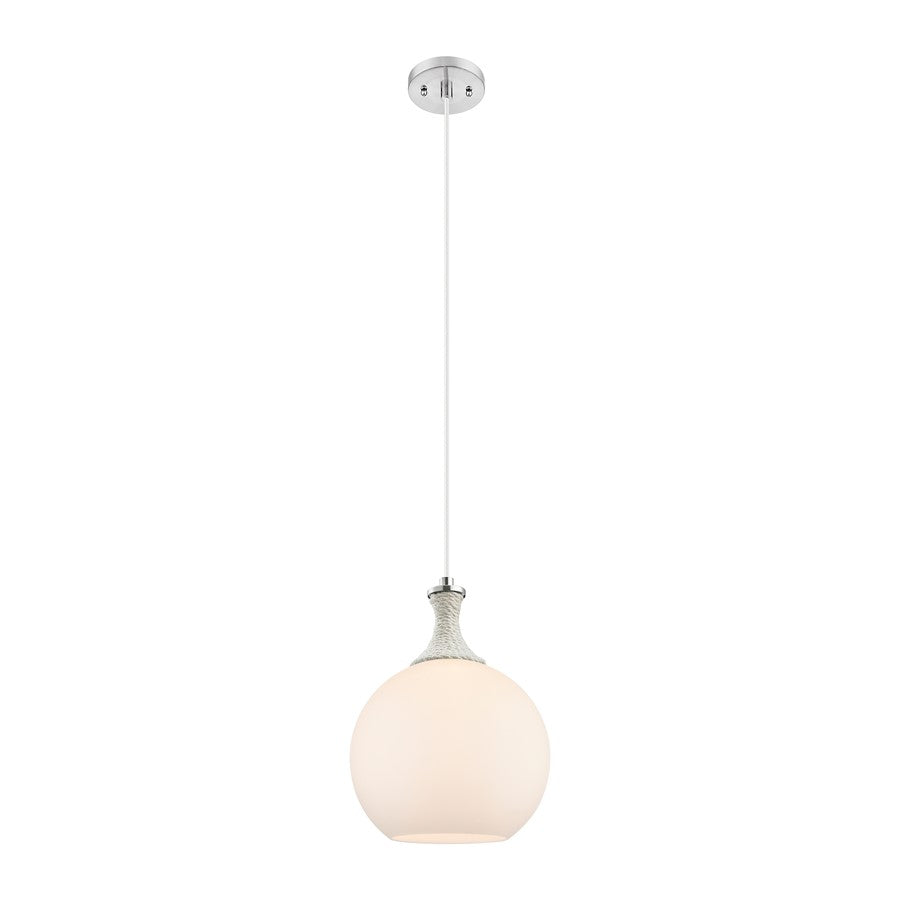 Innovations Astor 1Lt 10" Cord Mini Pendant, SN/WH - 415-1PR-SN-G121-10