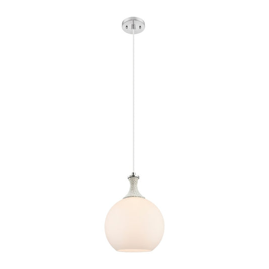Innovations Astor 1Lt 10" Cord Mini Pendant, SN/WH - 415-1PR-SN-G121-10