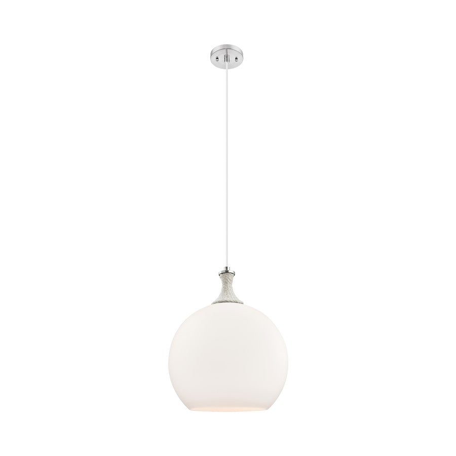 Innovations Astor 1Lt 14" Cord Pendant, SN/WH - 415-1PR-SN-G121-14