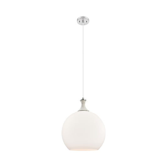 Innovations Astor 1Lt 14" Cord Pendant, SN/WH - 415-1PR-SN-G121-14