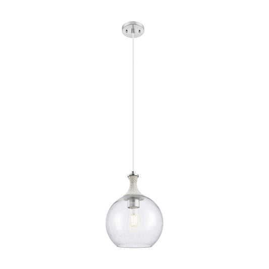 Innovations Astor 1Lt 10" Cord Mini Pendant, SN/WhiteSD - 415-1PR-SN-G124-10