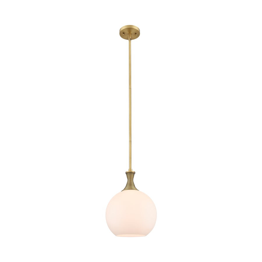 Innovations Astor 1Lt 10" Stem Mini Pendant, BB/White - 415-1S-BB-G121-10