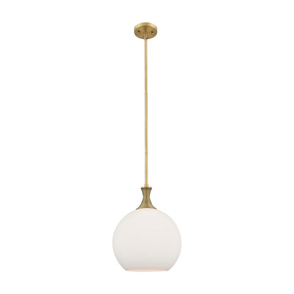 Innovations Astor 1Lt 12" Stem Mini Pendant, BB/White - 415-1S-BB-G121-12