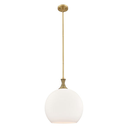 Innovations Astor 1Lt 14" Stem Pendant, Brushed Brass/White - 415-1S-BB-G121-14