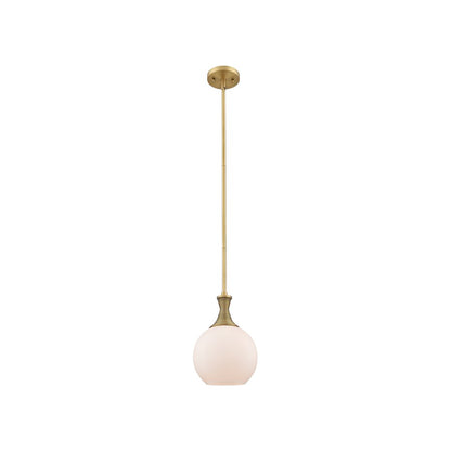 Innovations Astor 1Lt 8" Stem Mini Pendant, BB/White - 415-1S-BB-G121-8