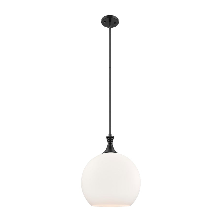 Innovations Astor 1Lt 14" Stem Pendant, Black/White - 415-1S-BK-G121-14