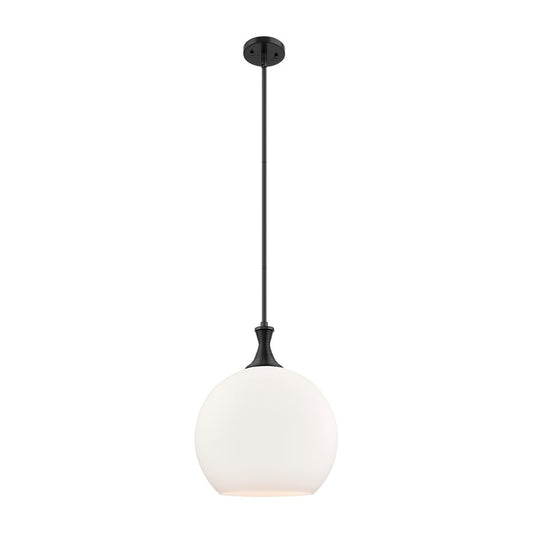 Innovations Astor 1Lt 14" Stem Pendant, Black/White - 415-1S-BK-G121-14