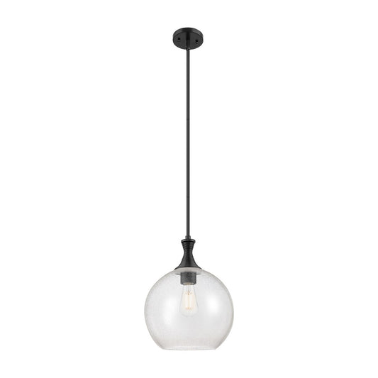 Innovations Astor 1Lt 12" Stem Mini Pendant, Black/Seedy - 415-1S-BK-G124-12