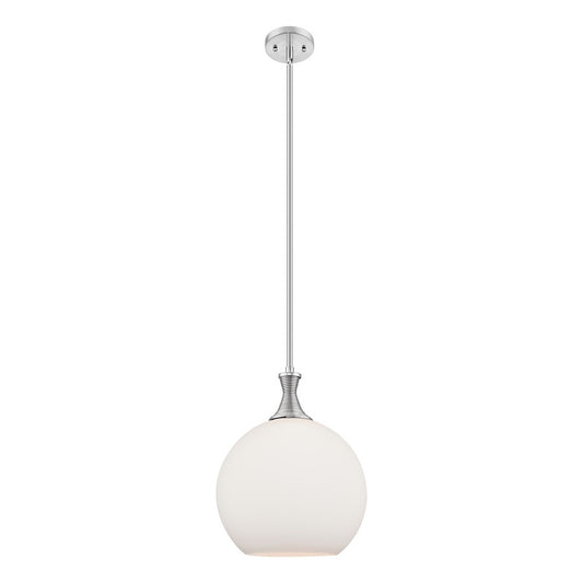 Innovations Astor 1Lt 12" Stem Mini Pendant, SN/White - 415-1S-SN-G121-12