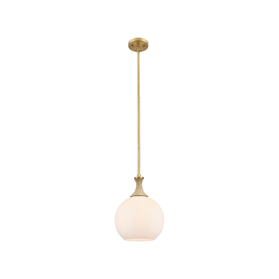 Innovations Astor 1Lt 10" Stem Mini Pendant, BB/BRWH - 415-1SR-BB-G121-10