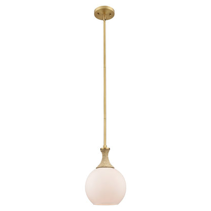 Innovations Astor 1Lt 8" Stem Mini Pendant, BB/BRWH - 415-1SR-BB-G121-8