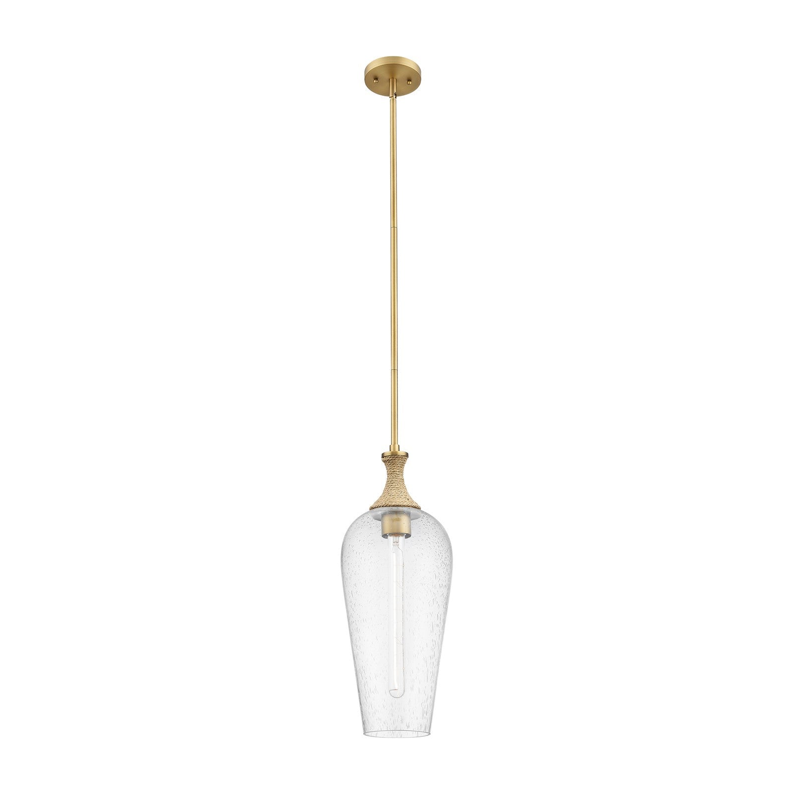 Innovations Chelsea 10in 1-Light Mini Pendant | Brushed Brass and Matte White Glass | Kitchen Island & Dining Room | Model 415-1SR-BB-G456-8SDY