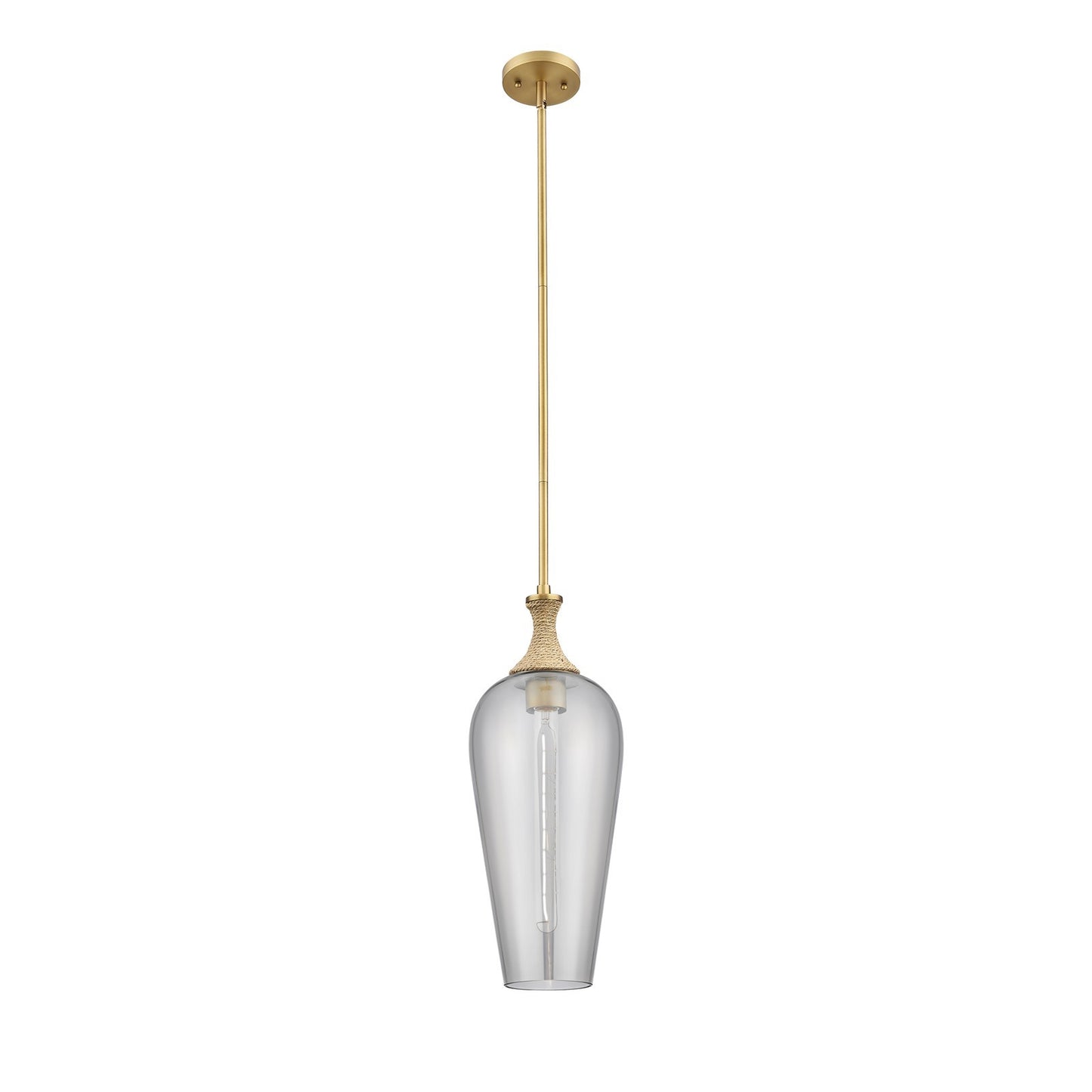 Innovations Chelsea 10in 1-Light Mini Pendant | Brushed Brass and Matte White Glass | Kitchen Island & Dining Room | Model 415-1SR-BB-G456-8SM