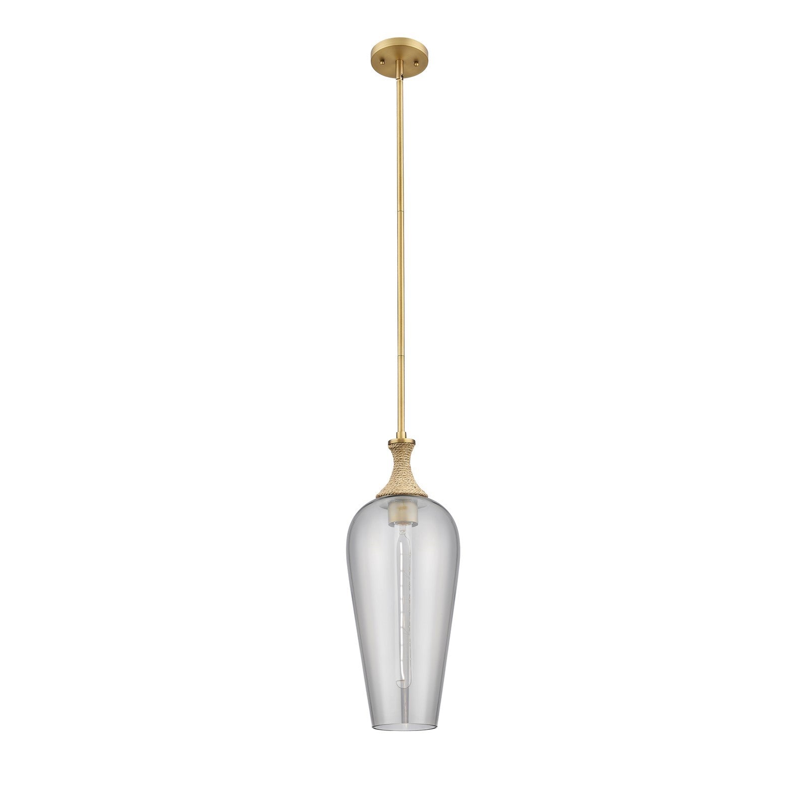 Innovations Chelsea 10in 1-Light Mini Pendant | Brushed Brass and Matte White Glass | Kitchen Island & Dining Room | Model 415-1SR-BB-G456-8SM
