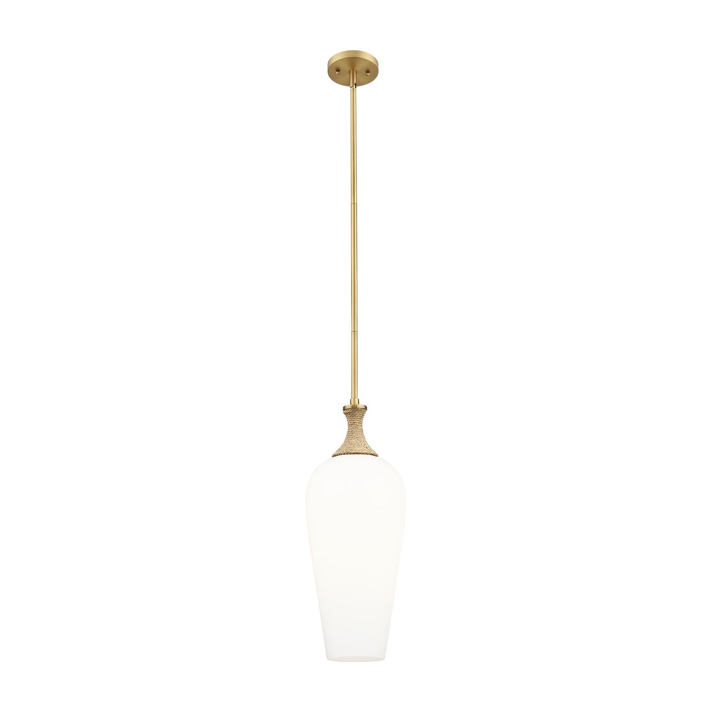 Innovations Chelsea 10in 1-Light Mini Pendant | Brushed Brass and Matte White Glass | Kitchen Island & Dining Room | Model 415-1SR-BB-G456-8WH