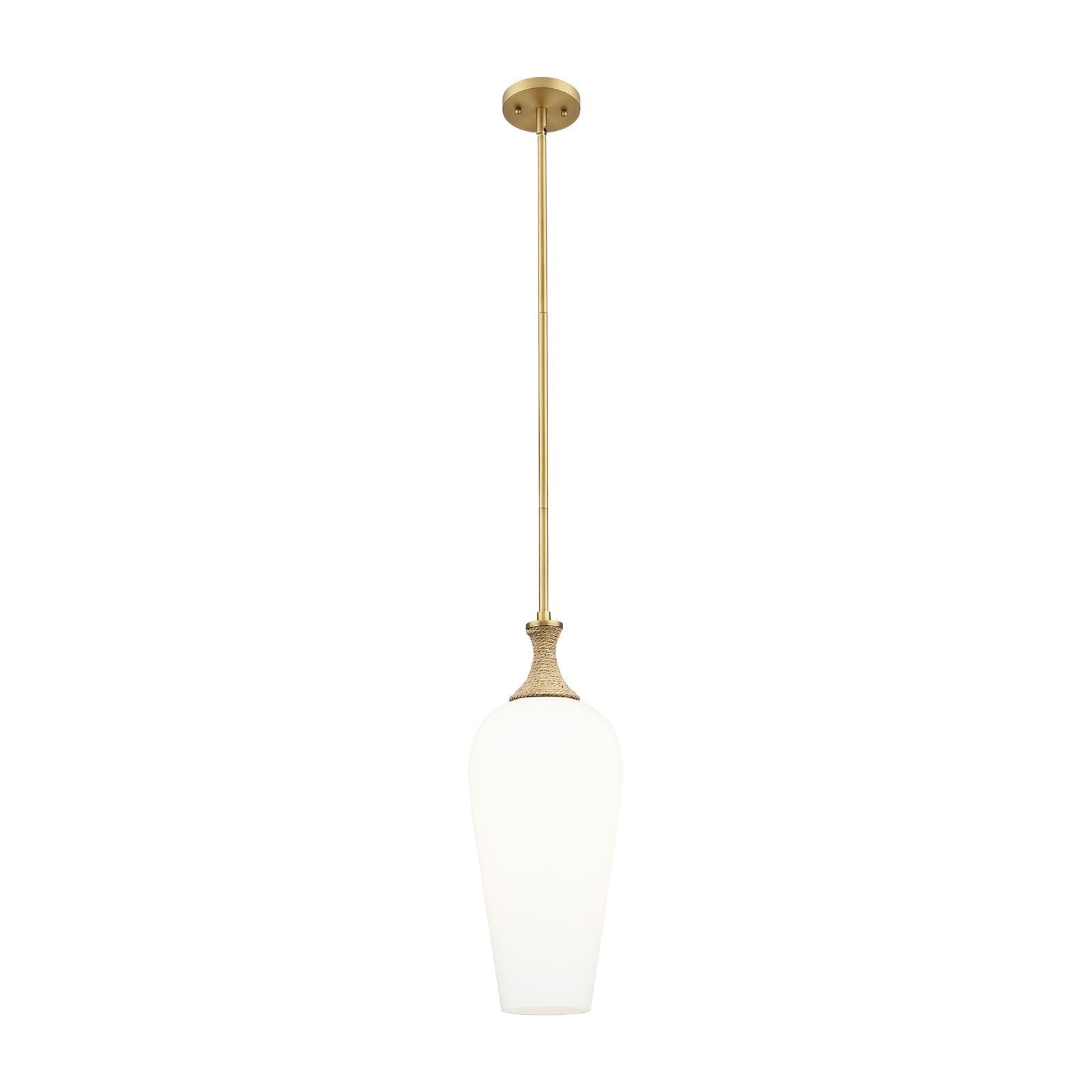 Innovations Chelsea 10in 1-Light Mini Pendant | Brushed Brass and Matte White Glass | Kitchen Island & Dining Room | Model 415-1SR-BB-G456-8WH