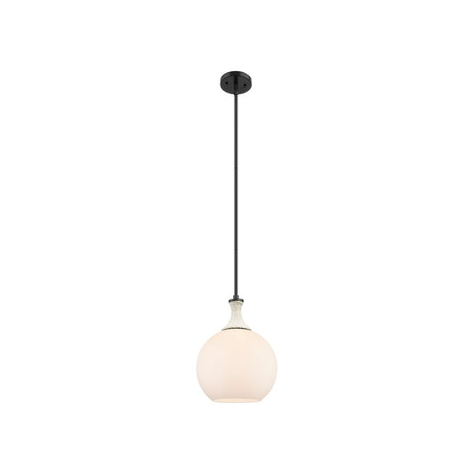 Innovations Astor 1Lt 10" Stem Mini Pendant, BK/WH - 415-1SR-BK-G121-10