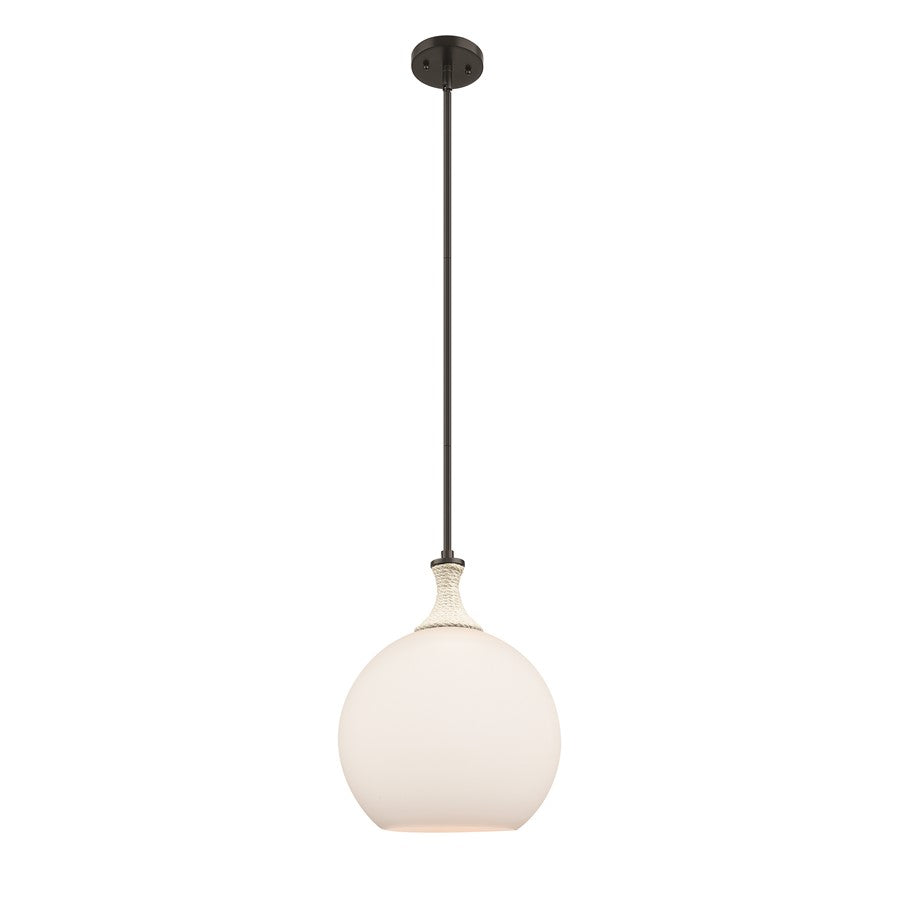 Innovations Astor 1Lt 12" Stem Mini Pendant, BK/WH - 415-1SR-BK-G121-12