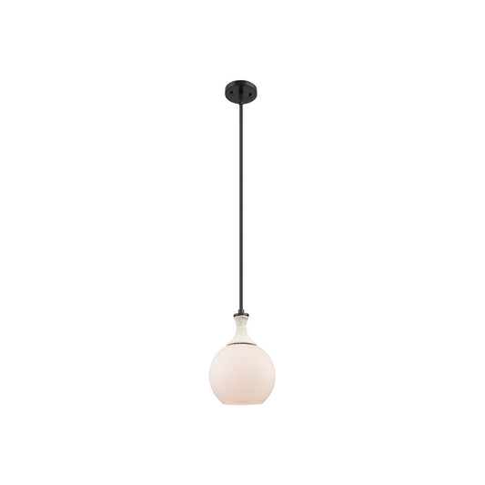 Innovations Astor 1Lt 8" Stem Mini Pendant, BK/WH - 415-1SR-BK-G121-8
