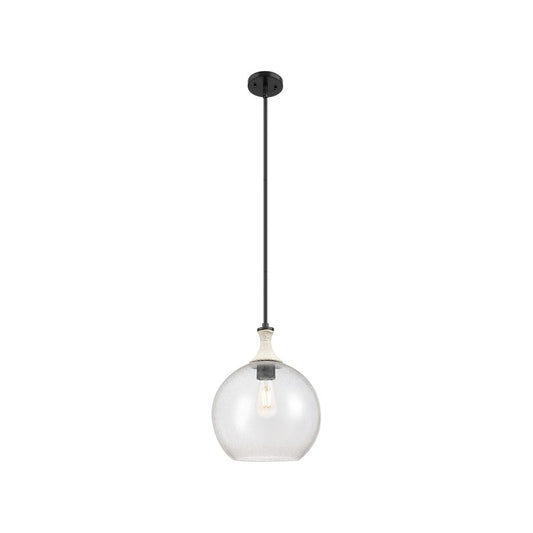 Innovations Astor 1Lt 12" Stem Mini Pendant, BK/WhiteSD - 415-1SR-BK-G124-12