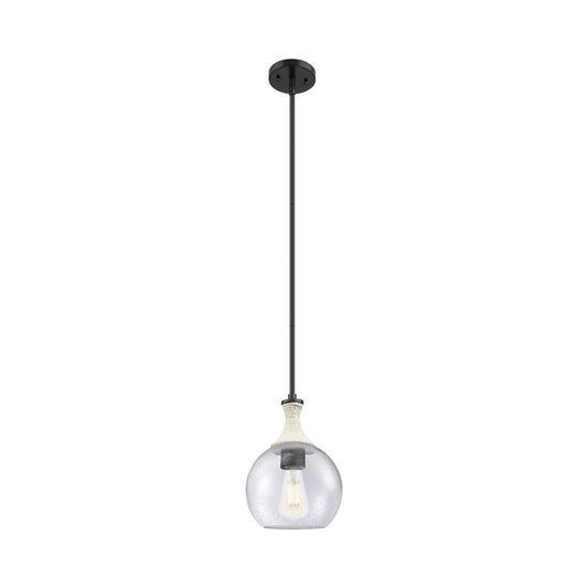 Innovations Astor 1Lt 8" Stem Mini Pendant, BK/WhiteSD - 415-1SR-BK-G124-8