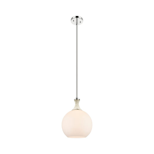 Innovations Astor 1Lt 10" Stem Mini Pendant, PN/WH - 415-1SR-PN-G121-10