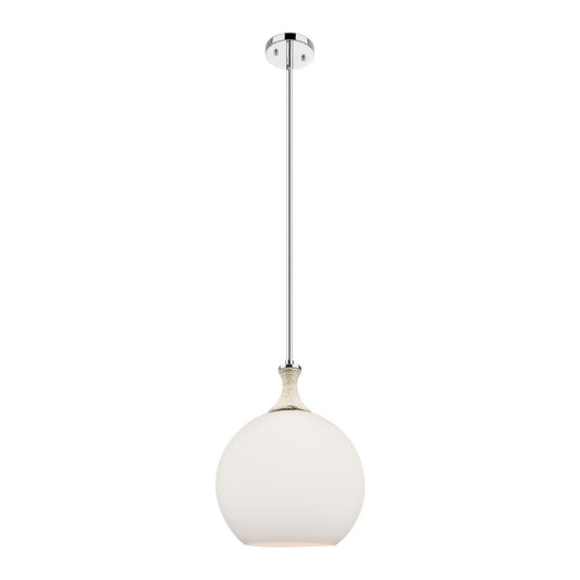 Innovations Astor 1Lt 12" Stem Mini Pendant, PN/WH - 415-1SR-PN-G121-12
