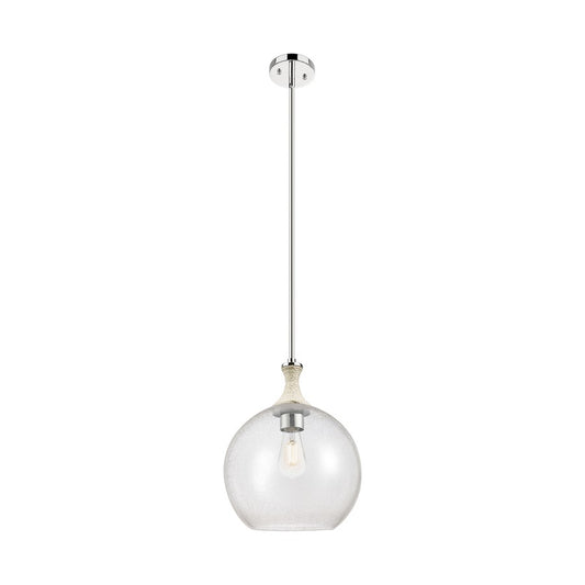 Innovations Astor 1Lt 12" Stem Mini Pendant, PN/WhiteSD - 415-1SR-PN-G124-12