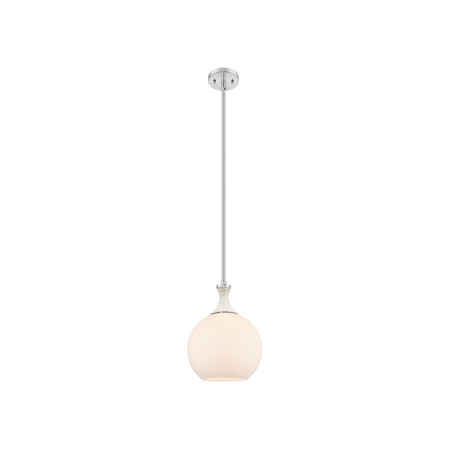 Innovations Astor 1Lt 10" Stem Mini Pendant, SN/WH - 415-1SR-SN-G121-10