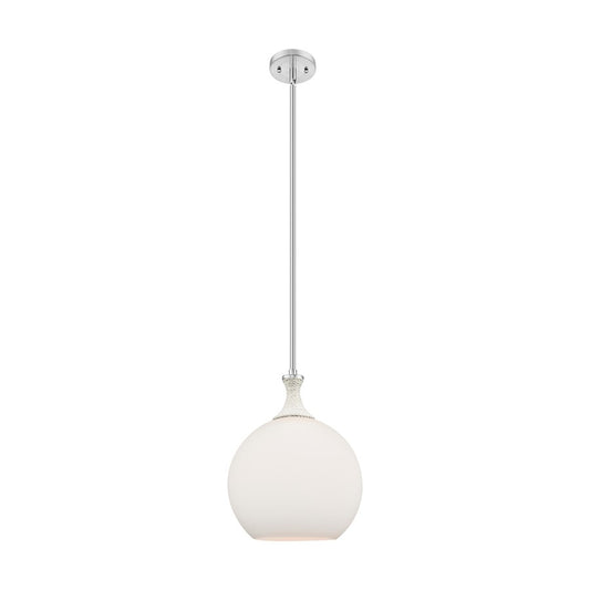 Innovations Astor 1Lt 12" Stem Mini Pendant, SN/WH - 415-1SR-SN-G121-12