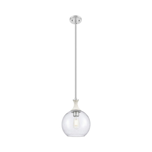 Innovations Astor 1Lt 10" Stem Mini Pendant, SN/WhiteSD - 415-1SR-SN-G124-10