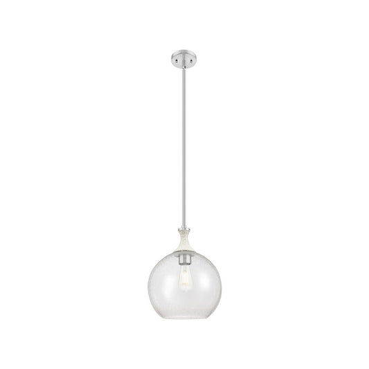 Innovations Astor 1Lt 12" Stem Mini Pendant, SN/WhiteSD - 415-1SR-SN-G124-12
