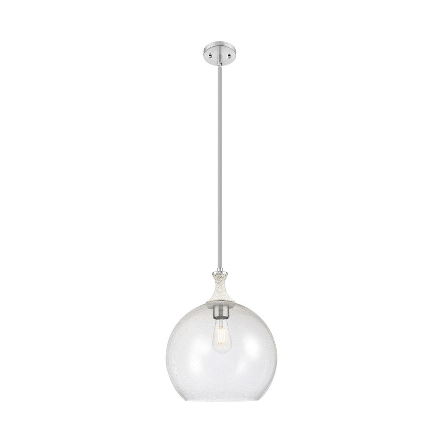 Innovations Astor 1Lt 14" Stem Pendant, SN/WhiteSD - 415-1SR-SN-G124-14
