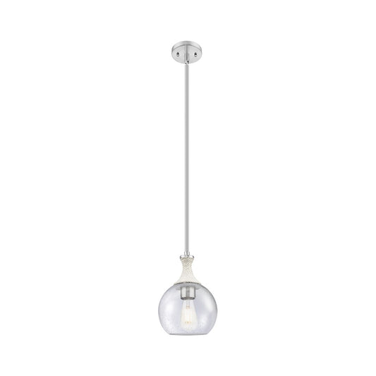 Innovations Astor 1Lt 8" Stem Mini Pendant, SN/WhiteSD - 415-1SR-SN-G124-8