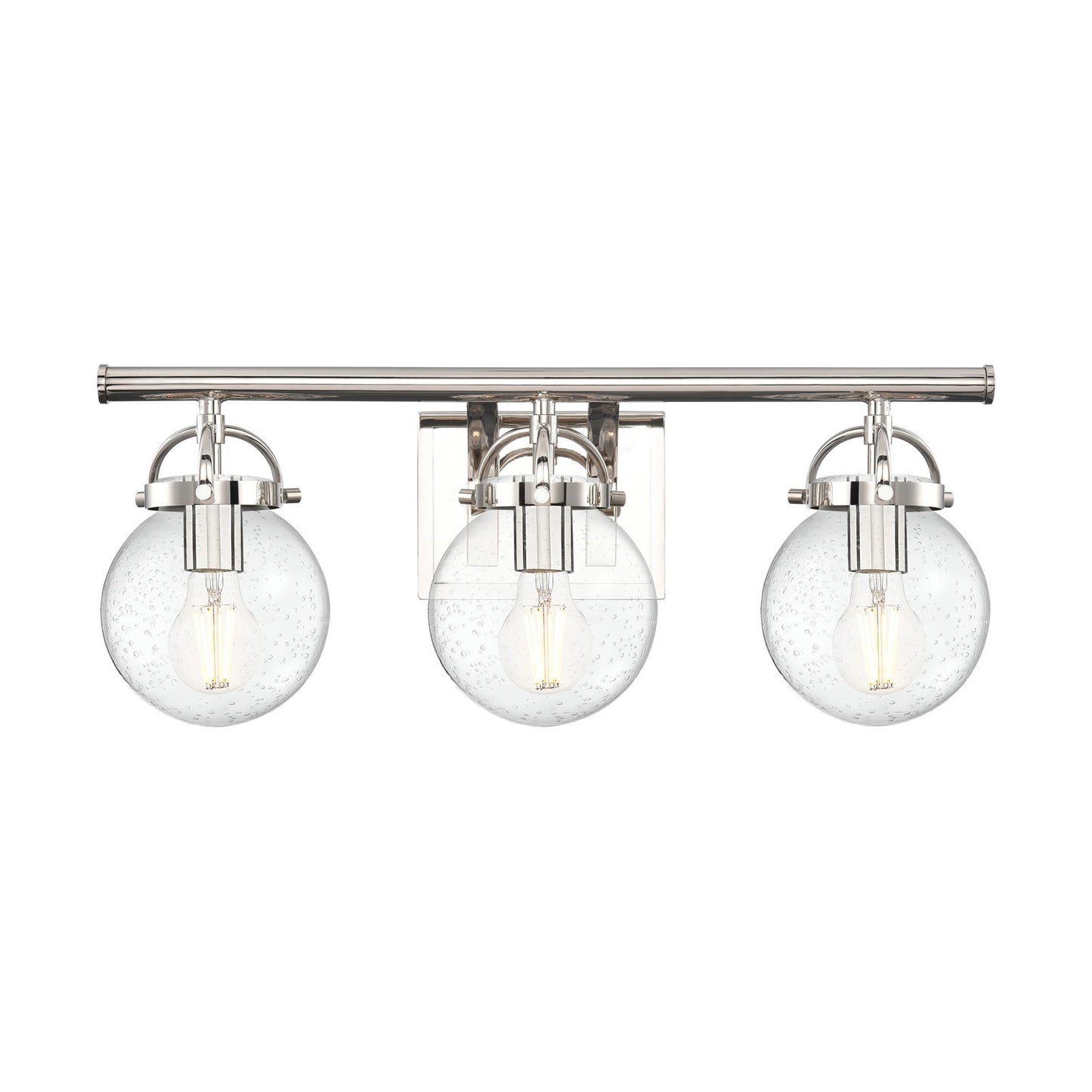 Innovations Latreille 22in 3-Light Bath Vanity Light | Farmhouse Polished Nickel and Seedy Glass | Bathroom & Powder Room | Model 416-3W-PN-G204-6