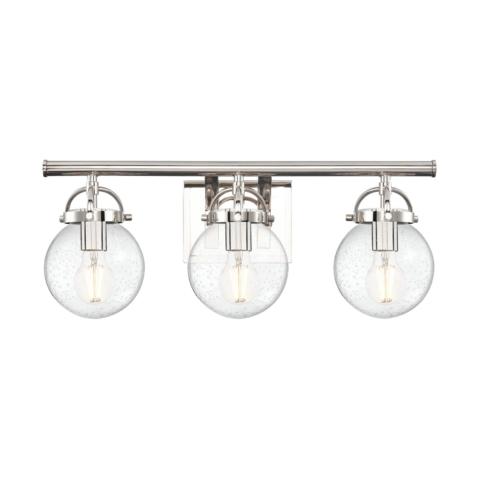 Innovations Latreille 22in 3-Light Bath Vanity Light | Farmhouse Polished Nickel and Seedy Glass | Bathroom & Powder Room | Model 416-3W-PN-G204-6