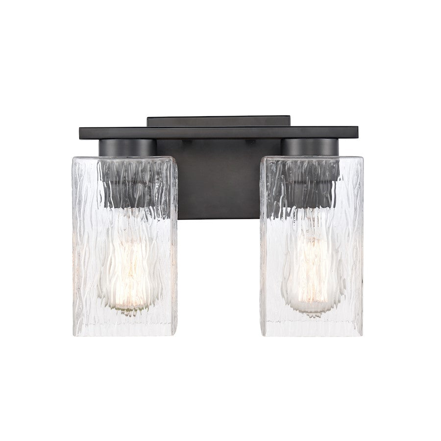 Innovations L-LED Juneau Bath Vanity, MB/Clear Rippled 2W