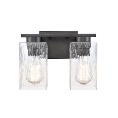 Innovations L-LED Juneau Bath Vanity, MB/Clear Rippled 2W