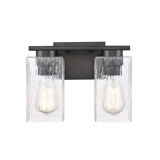 Innovations L-LED Juneau Bath Vanity, MB/Clear Rippled 2W