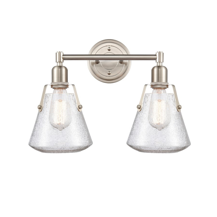 Innovations Luna 2 Light Vanity, Satin Nickel Trans/Cone