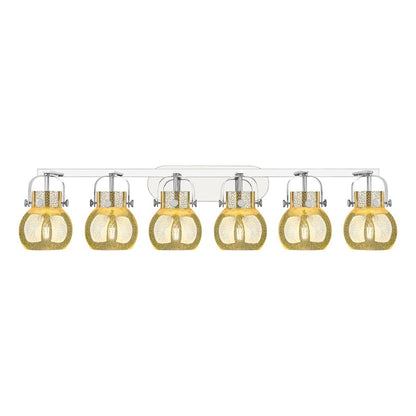 Innovations Pilaster II Sphere 6Lt 46" Bath, PN/Mercury - 423-6W-PN-G410-6ME
