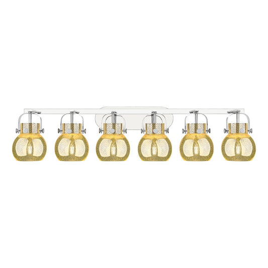 Innovations Pilaster II Sphere 6Lt 46" Bath, PN/Mercury - 423-6W-PN-G410-6ME