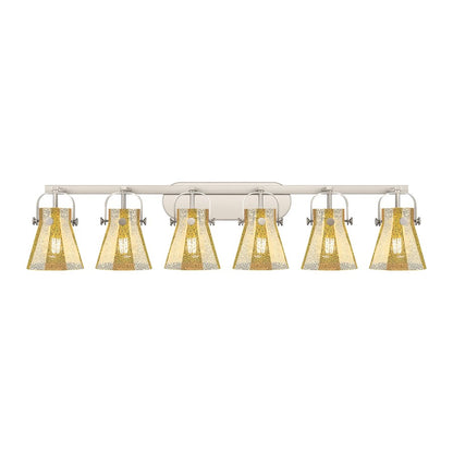 Innovations Pilaster II Cone 6Lt 46" Bath, SN/Mercury - 423-6W-SN-G411-6ME