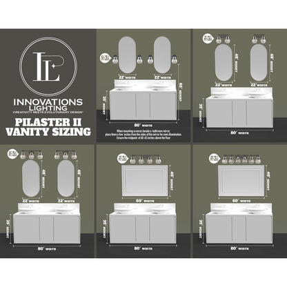Innovations Pilaster II Cone 6Lt 46" Bath, Satin Nickel/Mercury