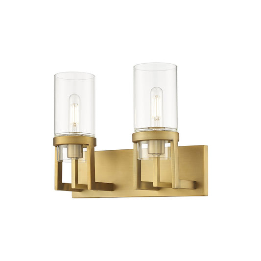 Innovations Utopia 2 Lt 8" Wall Bath, Brushed Brass/Clear