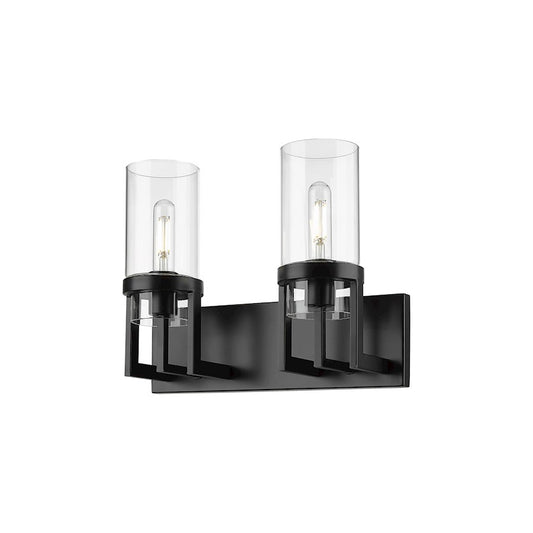 Innovations Utopia 2 Lt 8" Wall Bath, Matte Black/Clear