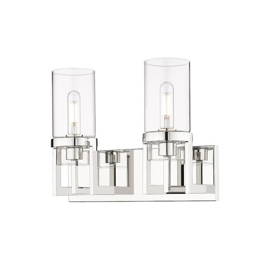 Innovations Utopia 2 Lt 8" Wall Bath, Polished Nickel/Clear
