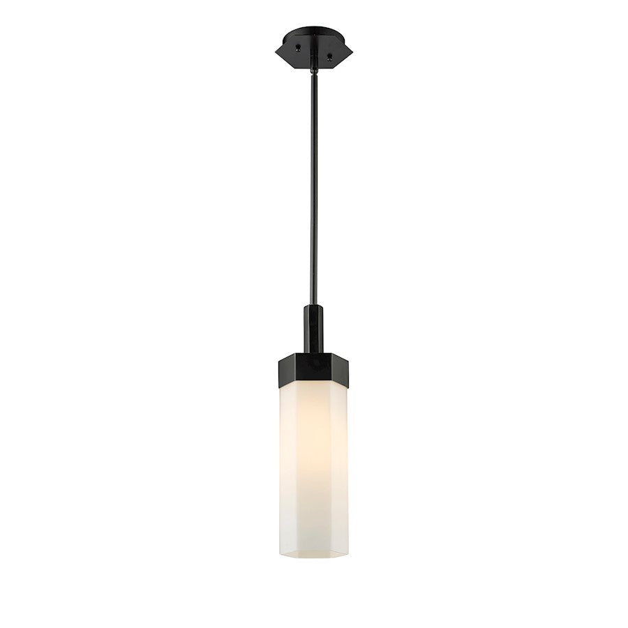 Innovations Claverack 1 Lt 14" Stem Pendant, Black/White